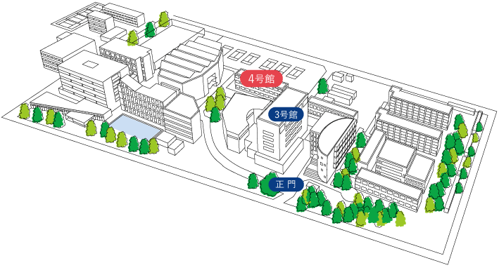 地図：越谷キャンパス4号館1階