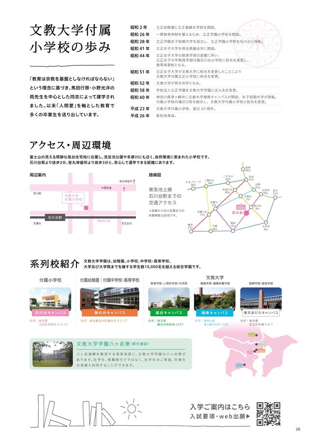 2026年度 文教大学付属小学校 学校案内