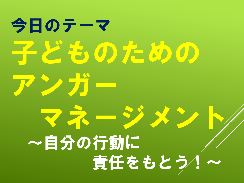 子どものためのアンガーマネージメント ～自分の行動に責任をもとう！～